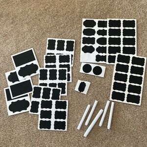 Black labels with white marker